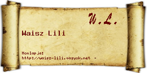 Waisz Lili névjegykártya
